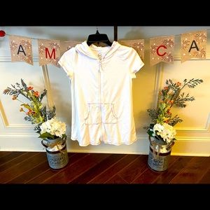Girls Terry cloth hooded swimsuit cover up 10/12